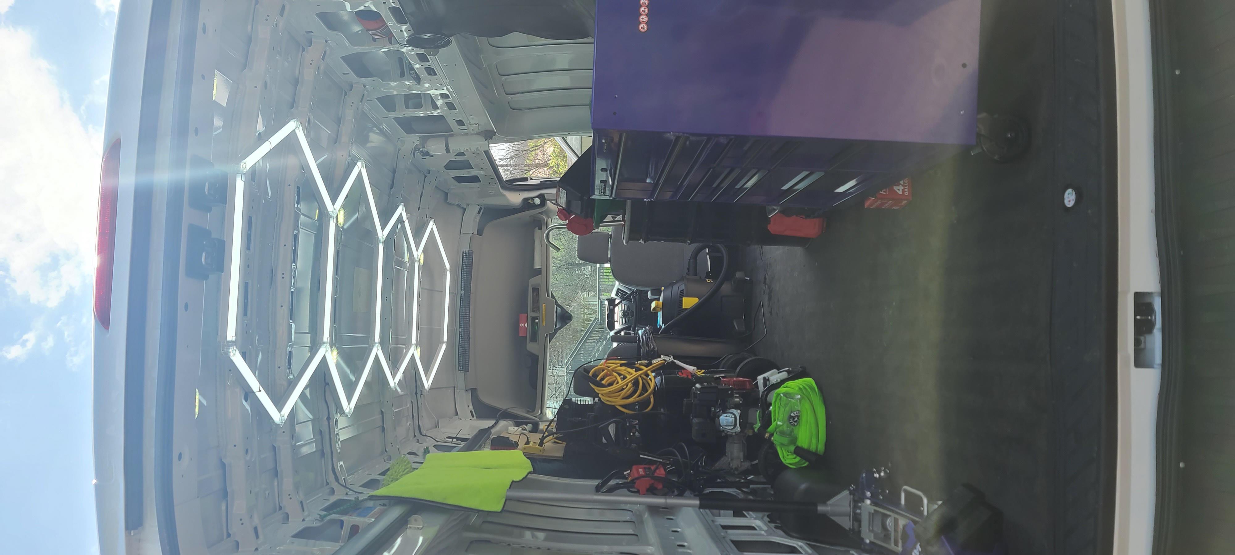 Inside the Knuckles service van with tools and equipment